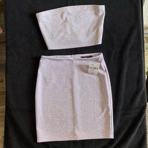 Forever 21 Rhinestone Skirt Set